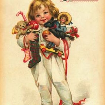 Victorian Child with Toys graphic
