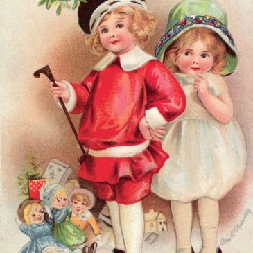 Victorian Girls Christmas Greeting