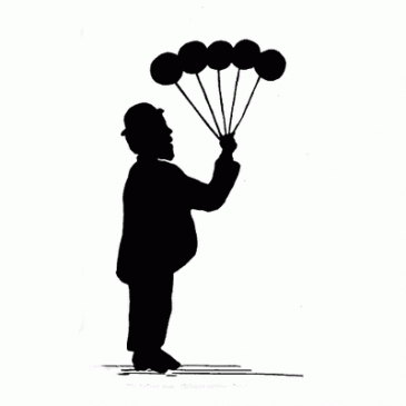 Balloon Man Silhouette Graphic
