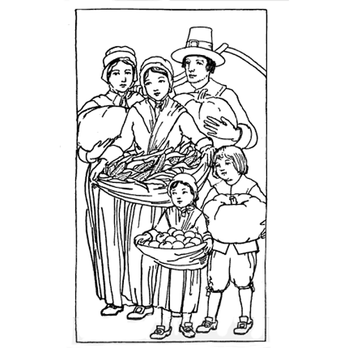 thanksgiving pilgrims coloring page